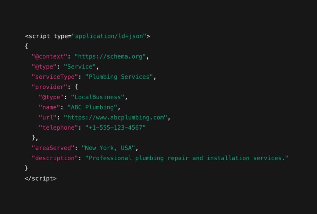 service schema markup