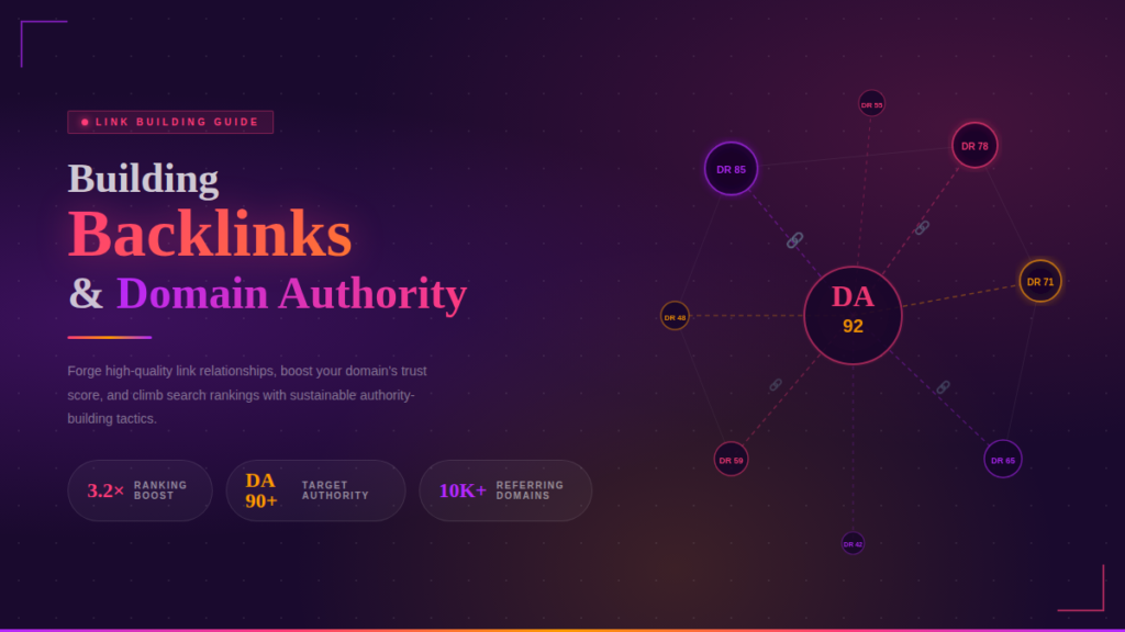 Building Backlinks and Domain Authority
