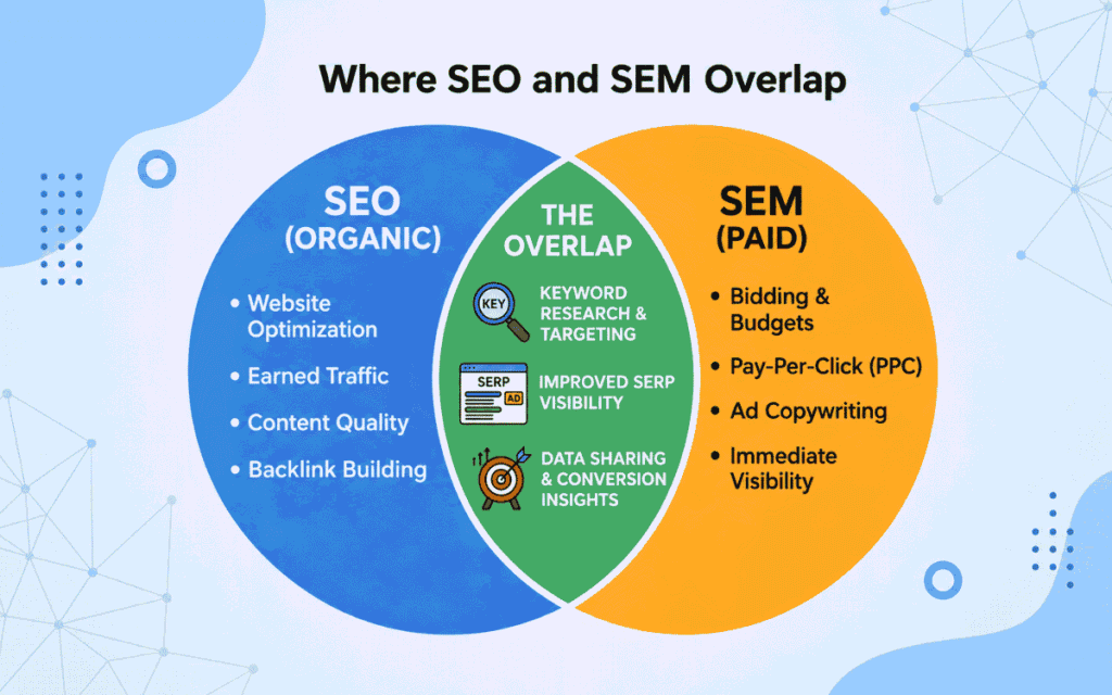 Where SEO and SEM Overlap