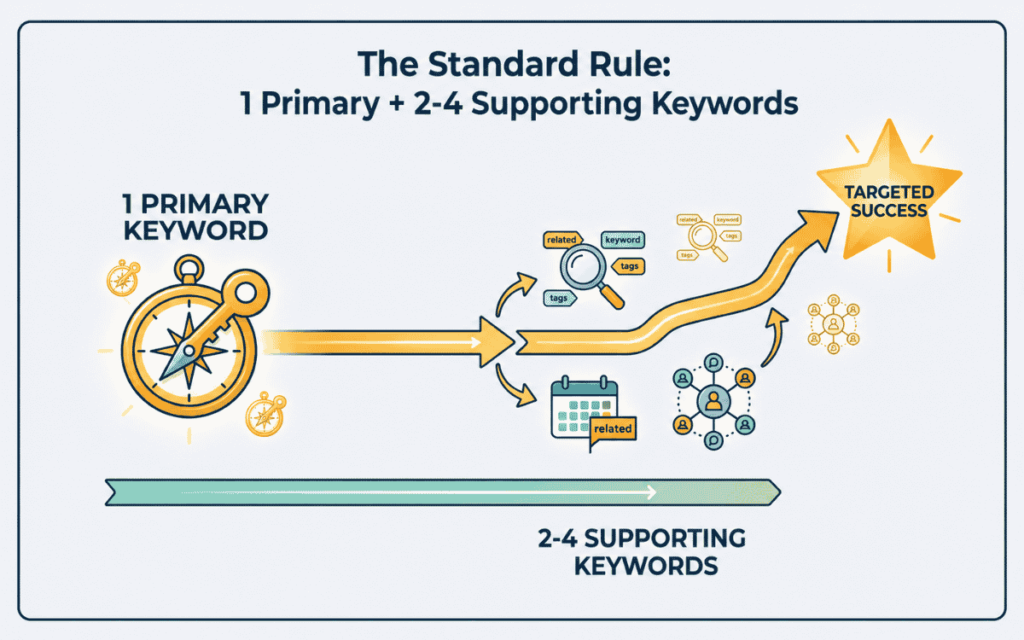 The Standard Rule: 1 Primary + 2-4 Supporting Keywords