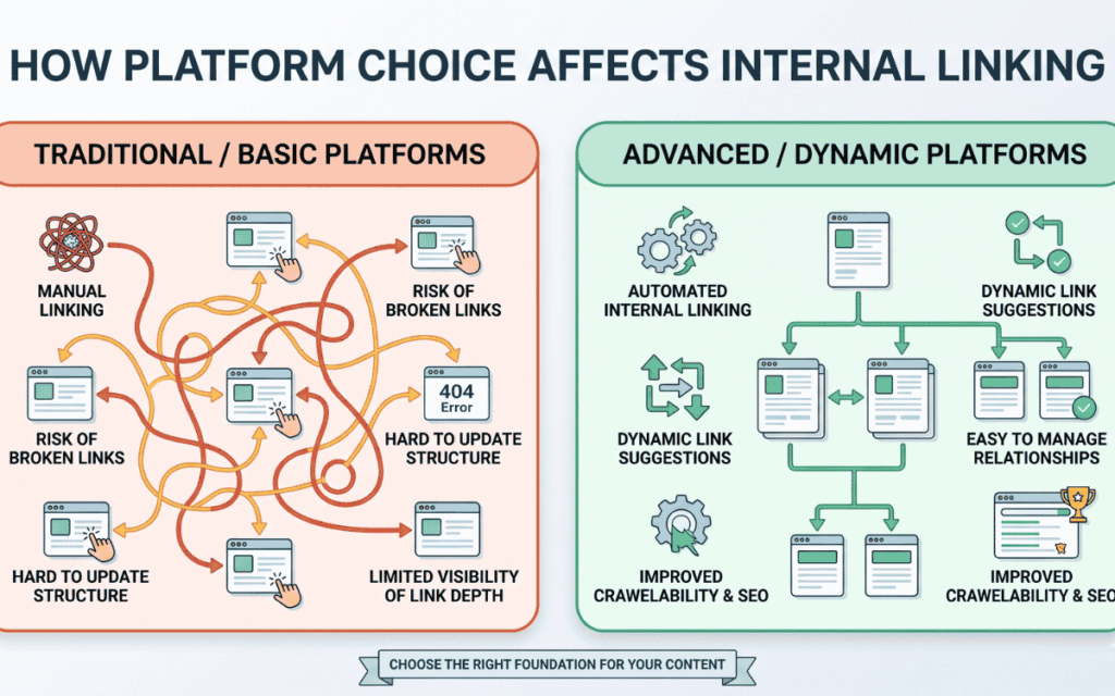 How Platform Choice Affects Internal Linking