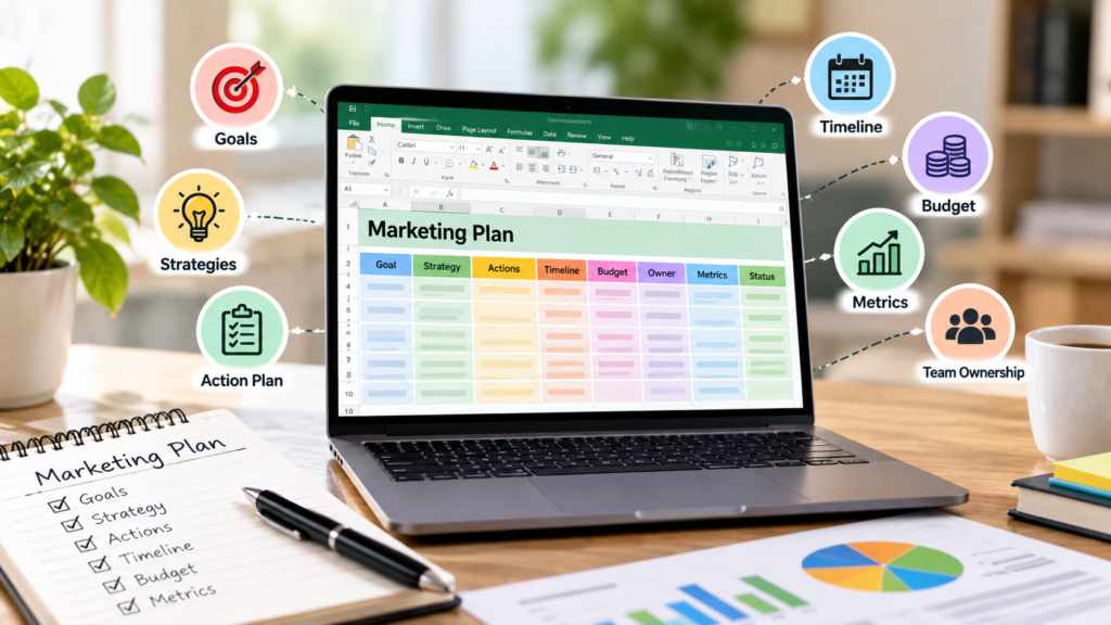 What to Include in an Organized Marketing Plan Excel Template